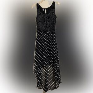 Studio Y Black Polka Dot Sleeveless Dress 8325